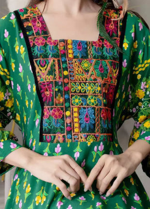Creative Bohemian Embroidered Dress