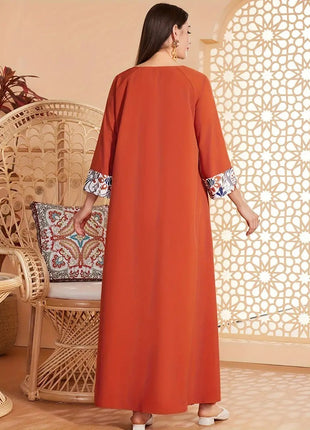 Elegant Floral Long-Sleeved Dress