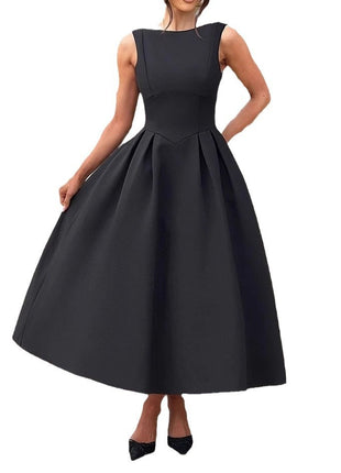 Sleeveless Hollow-out Cinched Dress