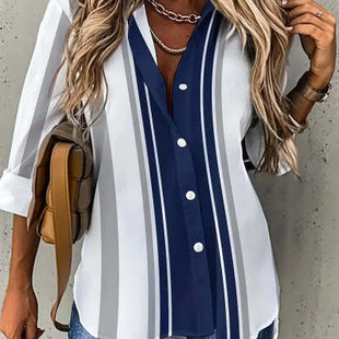 Cuff Button Long-sleeved Blouse