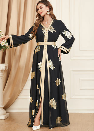 Nail Beads Chiffon Two-piece Dress