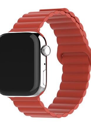 Two-color Silicone Magnetic Back Ring Buckle Band Applicable with Apple watch