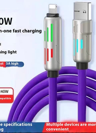 4in1 Indicator Light Mobile Phone Charging Cable 240W Light Column