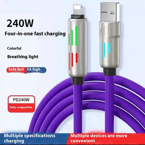 4in1 Indicator Light Mobile Phone Charging Cable 240W Light Column