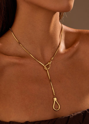 18K Gold Plated Adjustable Long Sweater Chain Necklace