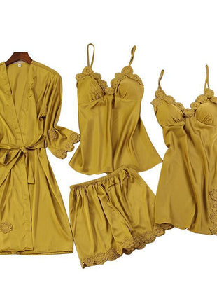 Lace Sleepwear Four-piece Set
