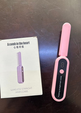 Straight Comb Hair Straightener – Wireless, Portable &amp; Anti-Frizz Magic Brush