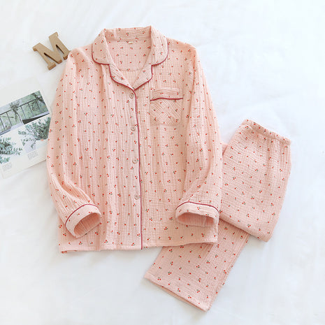 Cotton Loose Cardigan Pyjamas Set