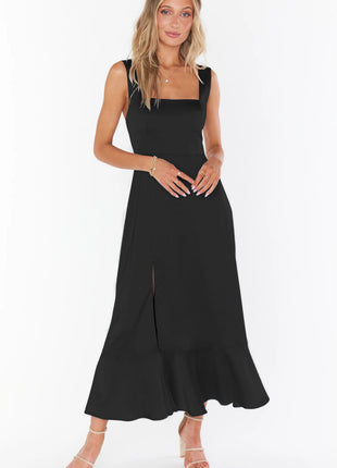 Temperament with Lace-up Dress