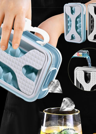 2in1 Portable Silicone Ice Diamond Mold & Water Bottle Creative Curling Summer Kitchen Gadgets