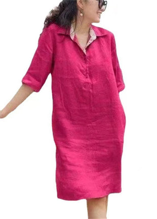 V-neck Loose Mid-length Dress