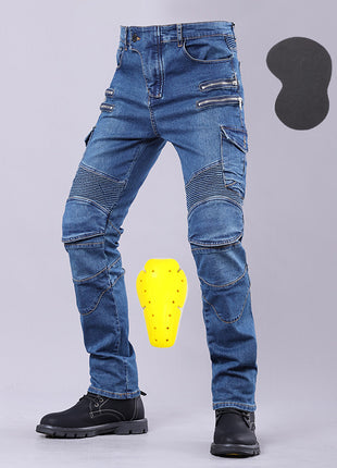 Motorcycle Riding Jeans + Pair of Protective Gear