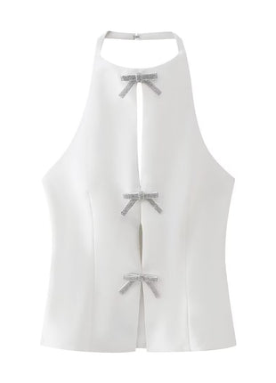 Bowknot Decoration Hanging Collar Top