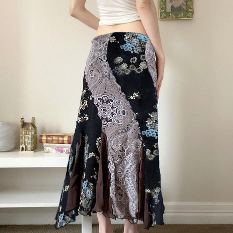 Flora Retro Style Long Skirt