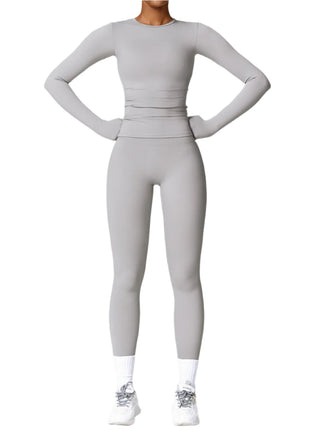Tight-fitting Quick-drying Long Sleeve High Waist Leggings Set