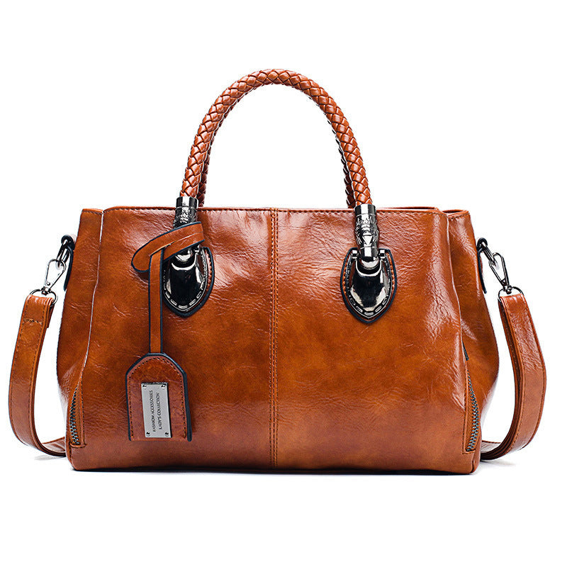 Vintage Oil Wax Leather Luxury Handbags