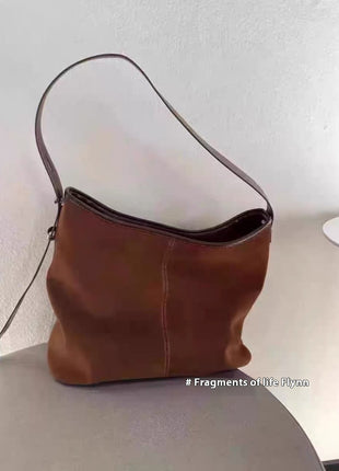 Matte Suede Shoulder Bag