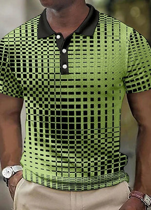 Casual Plaid Pattern Cotton Short-sleeved