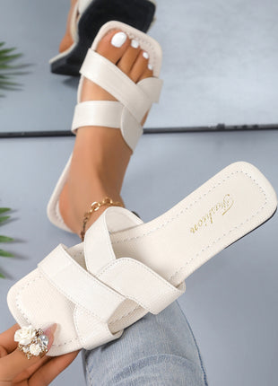 Square Toe Leather Flay