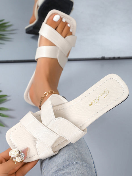 Square Toe Leather Flay