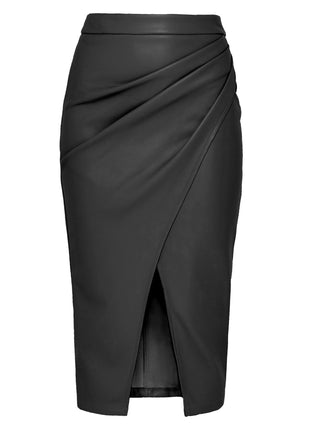 Leather Slim Fit High Waist Casual Tight Skirt
