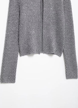 Fashionable Beads Decoration Knitted Coat