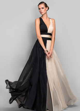V-neck Backless Long Dress