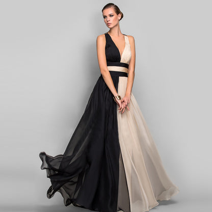 V-neck Backless Long Dress