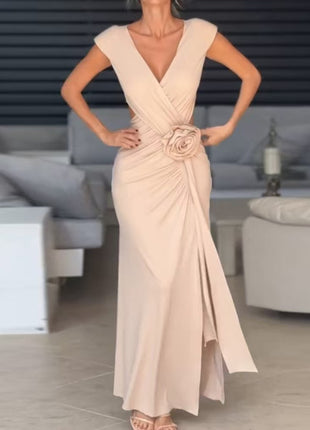 Sleeveless V-neck Cross Stretch Dress