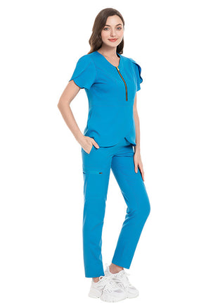 Slim Fit Nurses' Uniform Short Sleeve Pants Suit