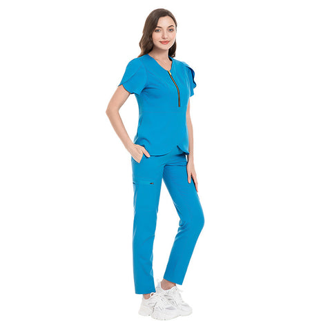 Slim Fit Nurses' Uniform Short Sleeve Pants Suit