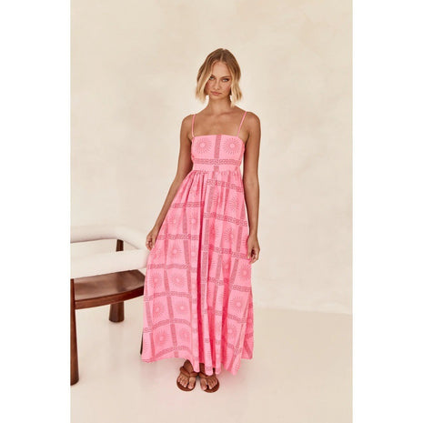 Pinkish Sunny Back Cutout Sling Dress