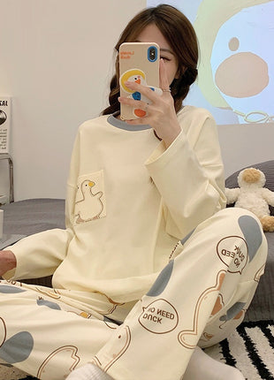 Cartoon Cute Long-sleeved Pyjamas Set