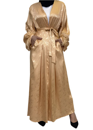 Satin Feather Abaya