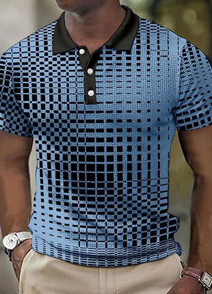 Casual Plaid Pattern Cotton Short-sleeved