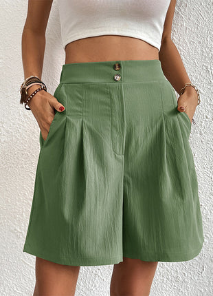 Loose High Waist Wide Leg Shorts