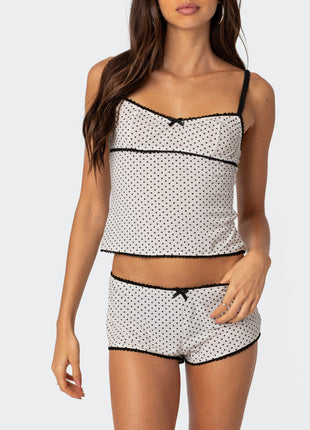 Lace Stitching Two-Piece Pyjamas Set