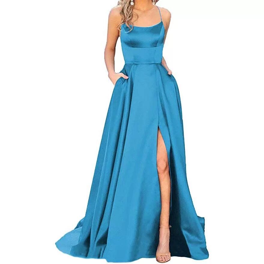 Silk Long Slimming & Shoulder Hollow Dress