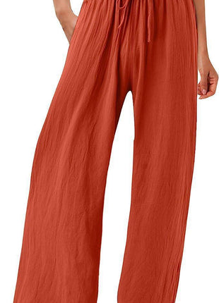 Cotton And Linen Wide-leg Casual Trousers