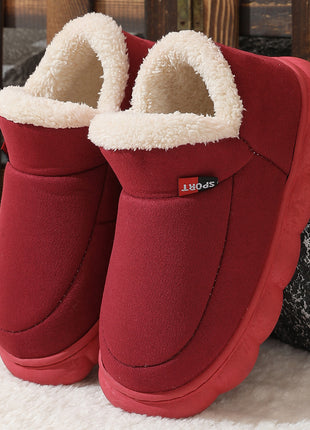 Unisex Winter Plush Cotton Warm Suede Thick-soled Garden Shoes Outdoor