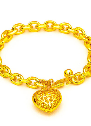 Vietnam Placer Gold Heart Bracelet