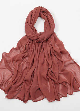 Curling Rayon Wrinkle Scarf Women's Simple Toe Cap