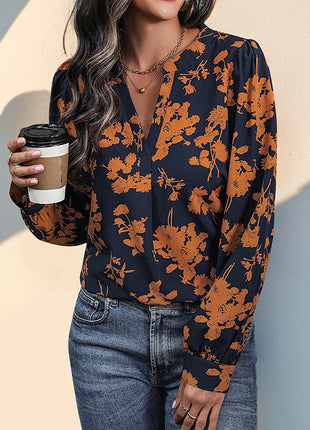 Pullover V-neck Printed Top