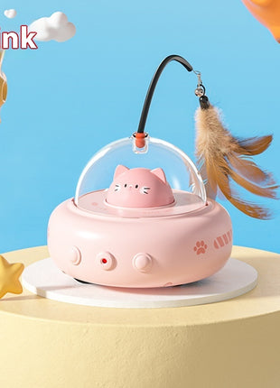 Smart Cat Toy Electric Teaser UFO Stick with Bell and Pointer