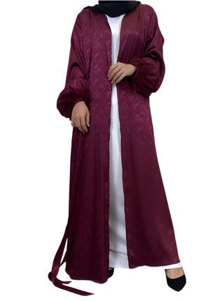 Satin Feather Abaya
