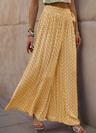 Lace Flared Wide Leg Pants