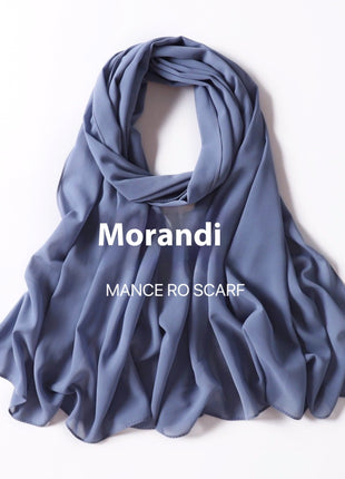 Pure Color Pearl Chiffon Scarf Headcloth Veil Chiffon Scarf