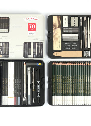 70pcs Sketch Pencil Set with Iron Box