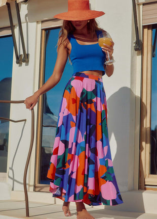 Casual Printing Bohemian Midi Skirt