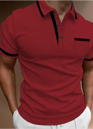 Casual Square Collar Double Buckle Short Sleeve